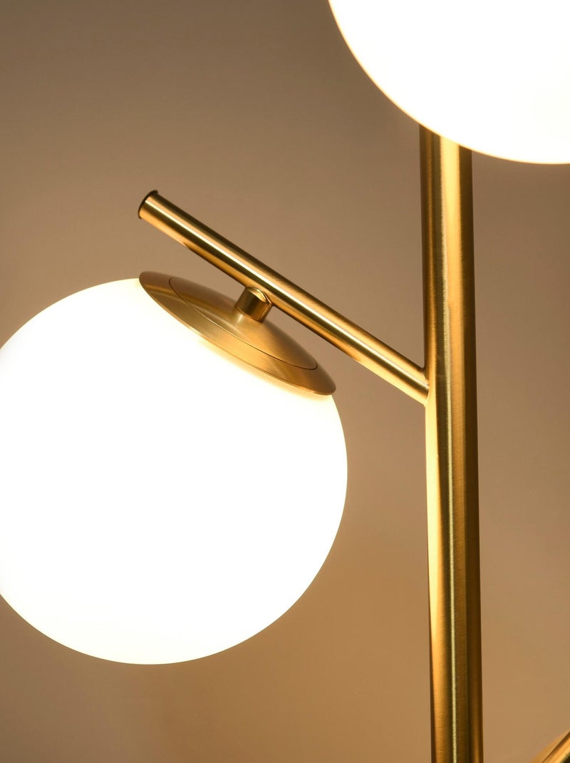 Lampadaire globe design néo-rétro 3 ampoules métal doré Doré/or - Kiabi