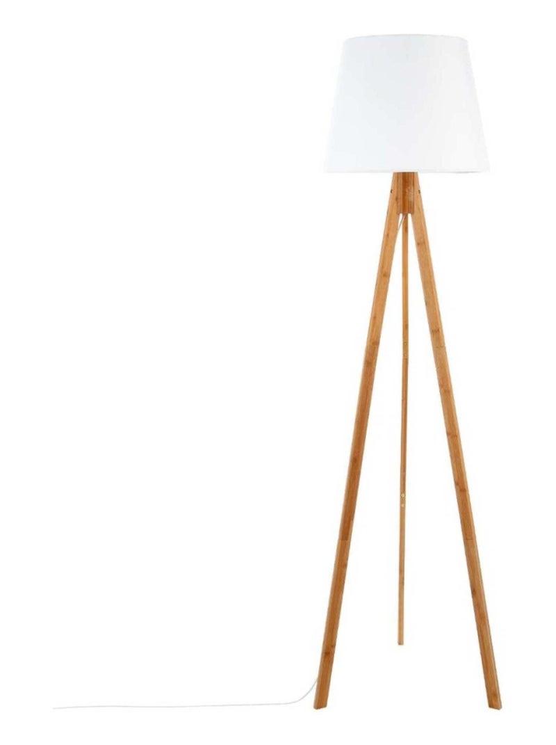 Lampadaire trépied bambou BAHI blanc Blanc - Kiabi