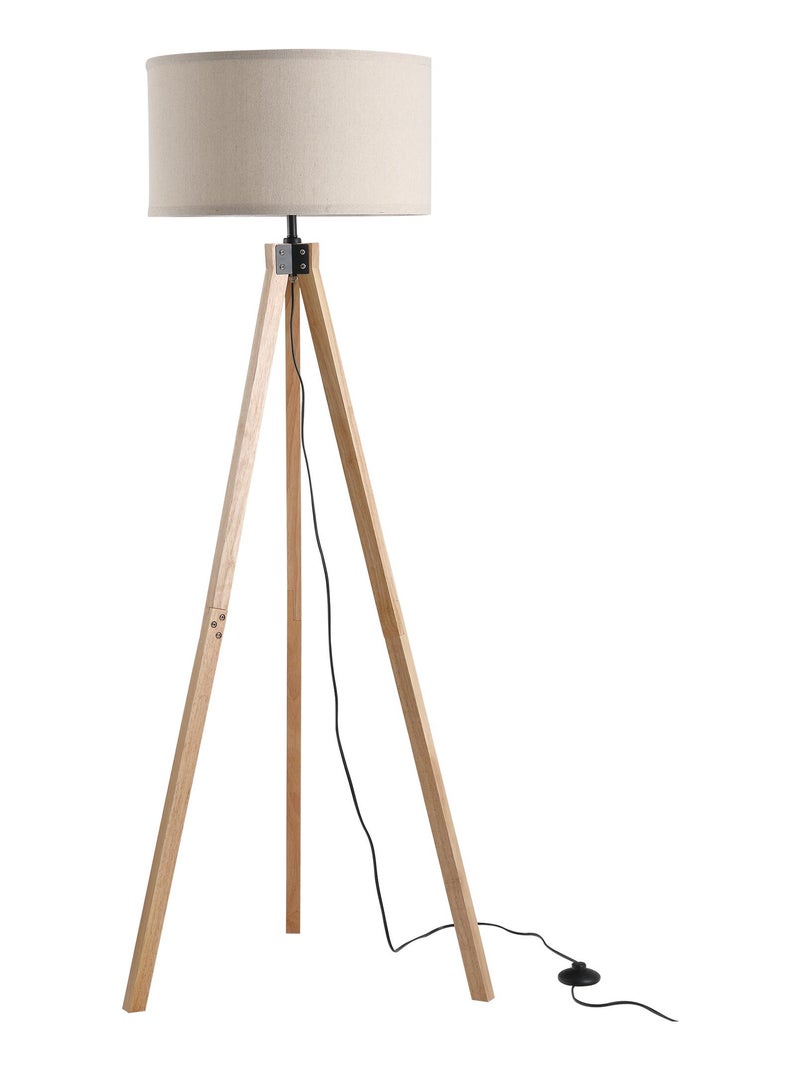 Lampadaire trépied en bois Beige - Kiabi