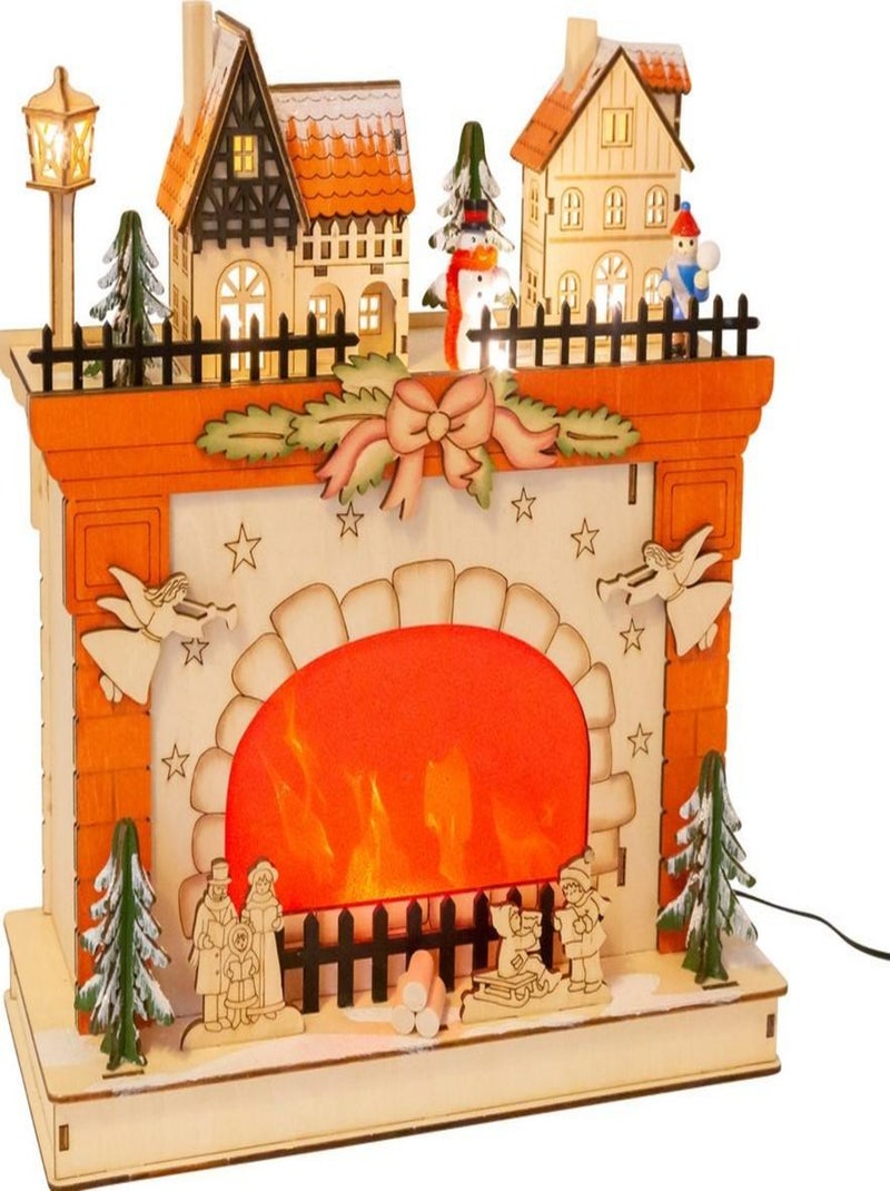 Lampe à cheminée Monde de Noël Rouge - Kiabi
