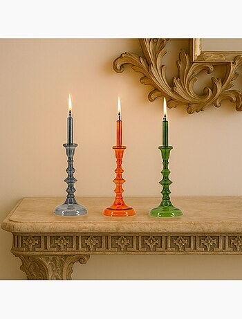 Lampe à huile chandelier en verre soufflé 32cm