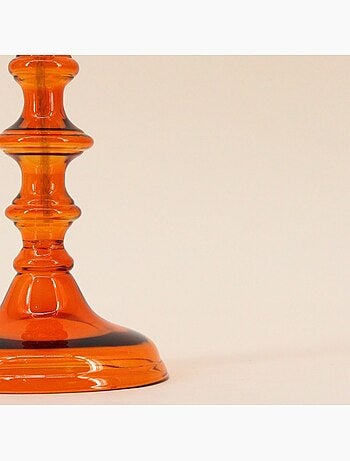 Lampe à huile chandelier en verre soufflé 32cm