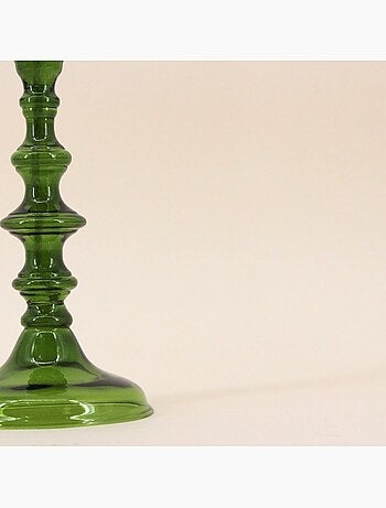 Lampe à huile chandelier en verre soufflé 32cm