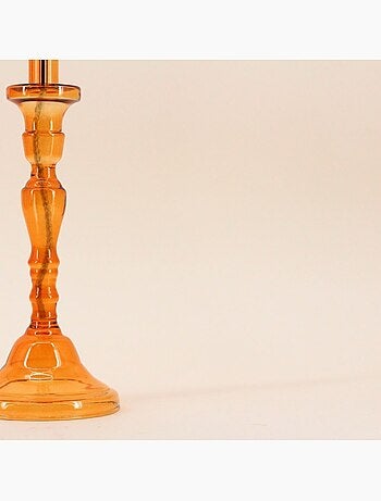 Lampe à huile chandelier en verre soufflé 34cm