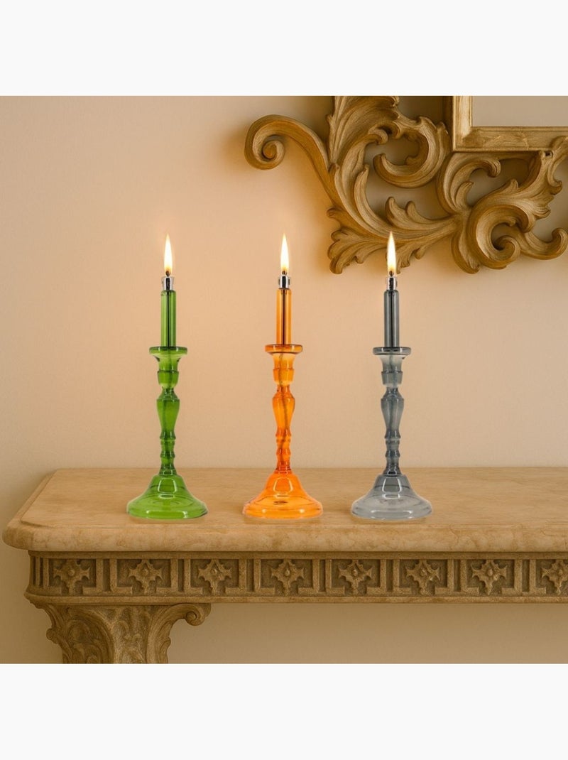 Lampe à huile chandelier en verre soufflé 34cm Vert - Kiabi