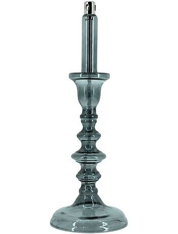 Lampe à huile chandelier en verre soufflé gris 32cm