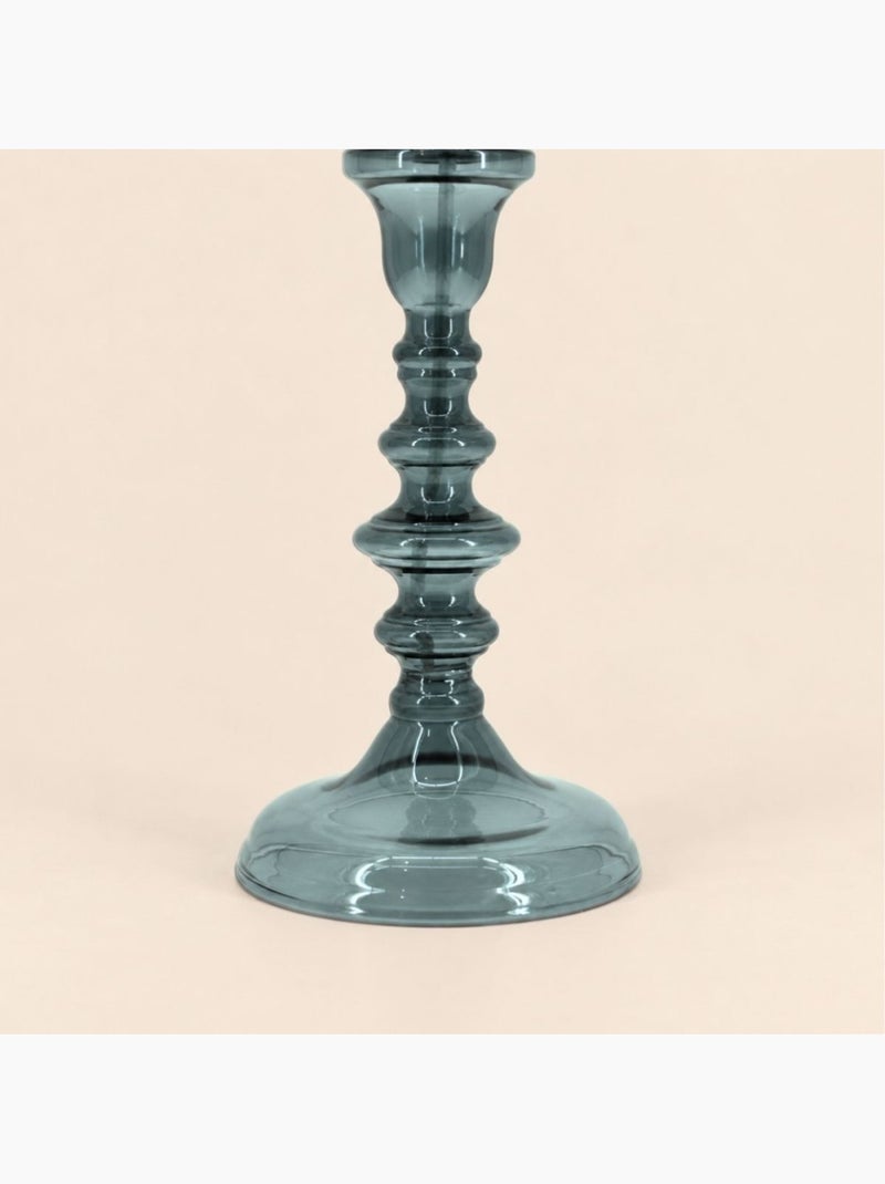 Lampe à huile chandelier en verre soufflé gris 32cm Gris - Kiabi