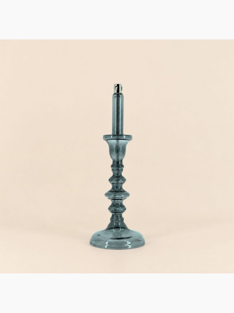 Lampe à huile chandelier en verre soufflé gris 32cm Gris - Kiabi