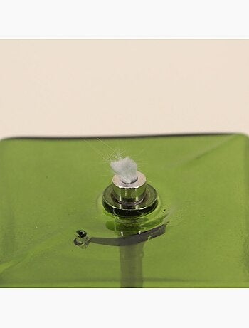 Lampe à huile cube en verre soufflé vert 10cm