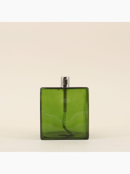 Lampe à huile cube en verre soufflé vert 10cm - Kiabi