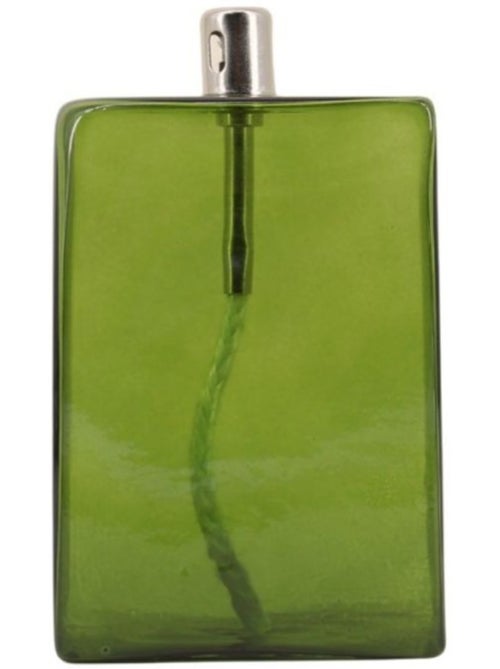 Lampe à huile cube en verre soufflé vert 13cm - Kiabi