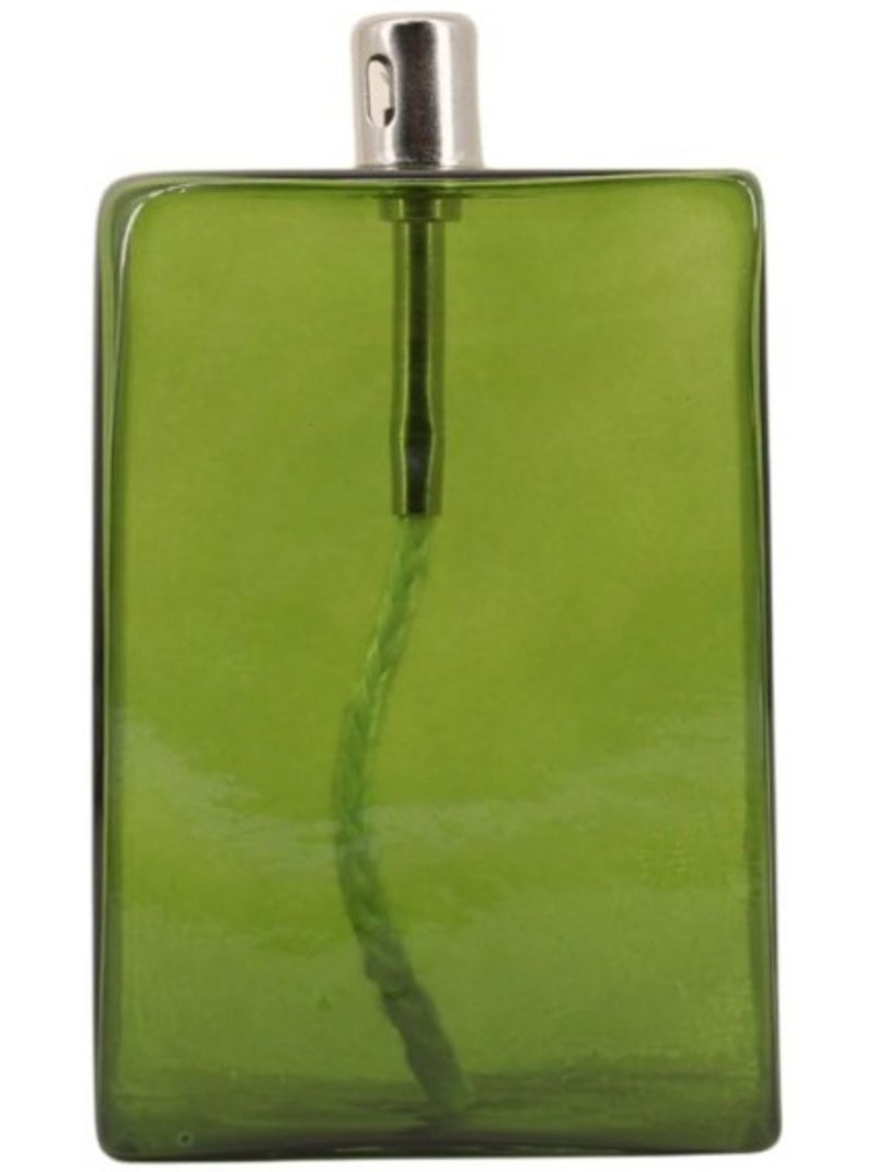 Lampe à huile cube en verre soufflé vert 13cm Vert - Kiabi
