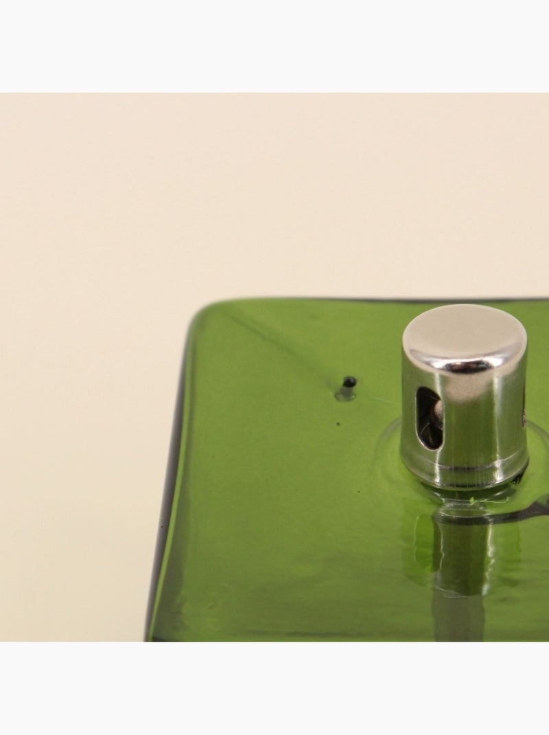 Lampe à huile cube en verre soufflé vert 7cm Vert - Kiabi