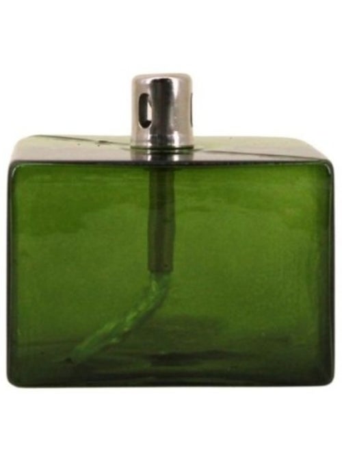 Lampe à huile cube en verre soufflé vert 7cm - Kiabi