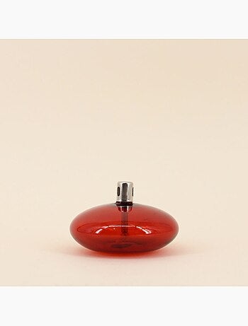 Lampe à huile ronde en verre soufflé bordeaux 10cm