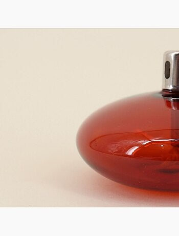 Lampe à huile ronde en verre soufflé bordeaux 10cm