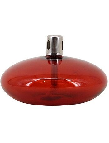 Lampe à huile ronde en verre soufflé bordeaux 10cm