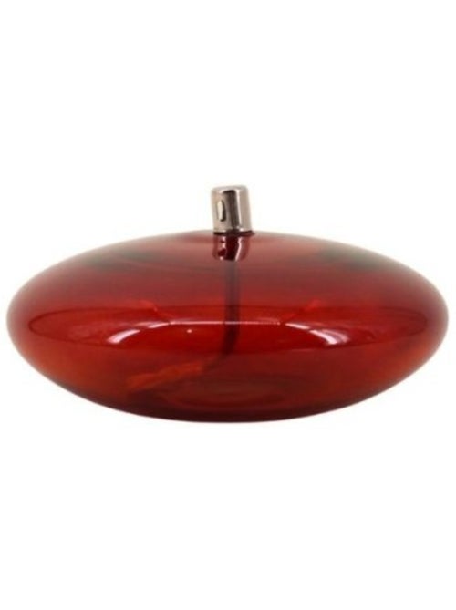 Lampe à huile ronde en verre soufflé bordeaux 14cm - Kiabi