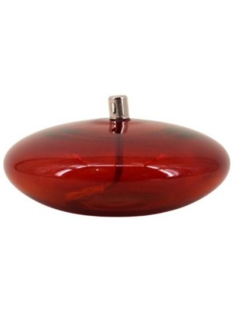 Lampe à huile ronde en verre soufflé bordeaux 14cm Bordeaux - Kiabi