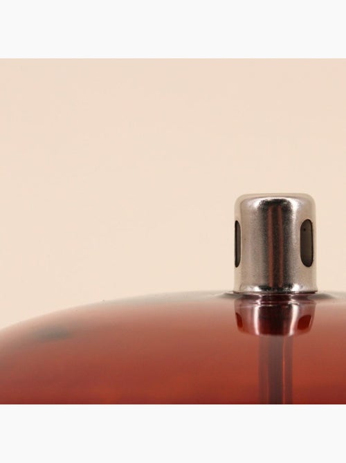 Lampe à huile ronde en verre soufflé bordeaux 18cm - Kiabi