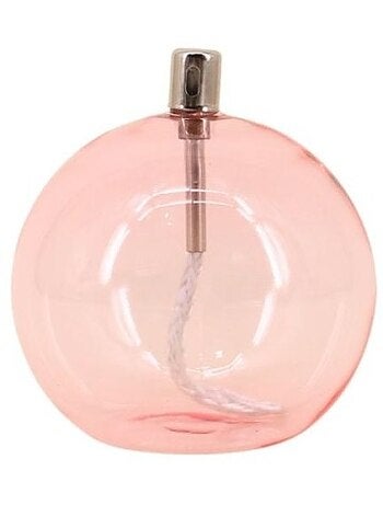 Lampe à huile sphère en verre soufflé rose 11cm