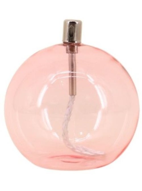 Lampe à huile sphère en verre soufflé rose 11cm - Kiabi