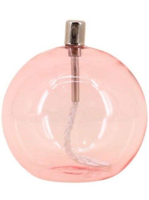 Lampe à huile sphère en verre soufflé rose 13cm - Kiabi