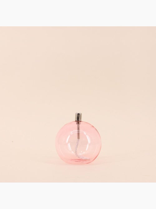 Lampe à huile sphère en verre soufflé rose 9cm - Kiabi