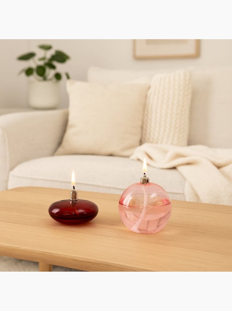 Lampe à huile sphère en verre soufflé rose 9cm Rose - Kiabi