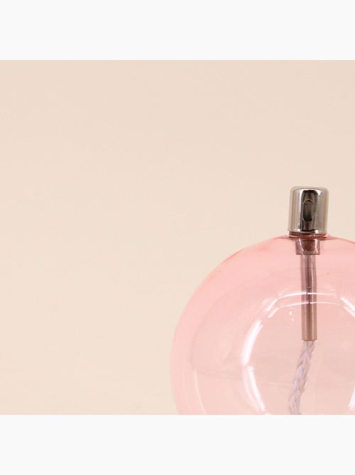 Lampe à huile sphère en verre soufflé rose 9cm - Kiabi