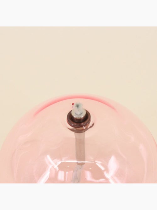 Lampe à huile sphère en verre soufflé rose 9cm - Kiabi