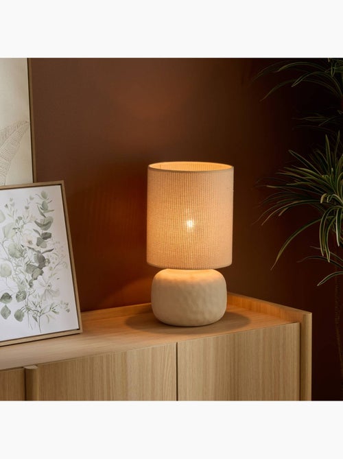 Lampe à poser abat-jour cylindrique base céramique obine - Kiabi