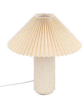 Lampe à poser abat-jour plissé en coton TALYA
