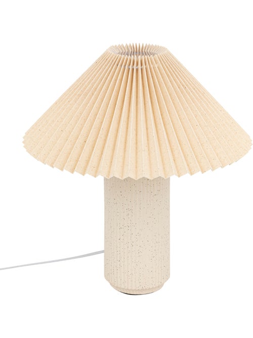 Lampe à poser abat-jour plissé en coton TALYA - Kiabi