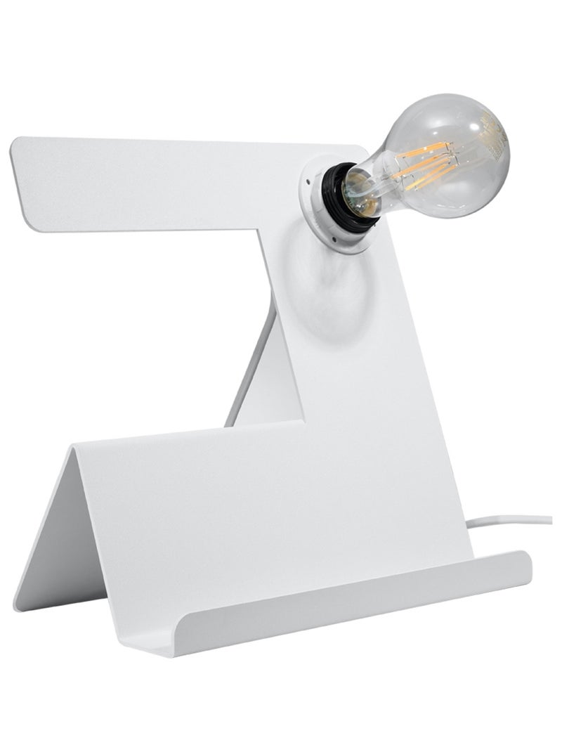 Lampe à poser Acier Blanc E27 1 Incline Blanc - Kiabi