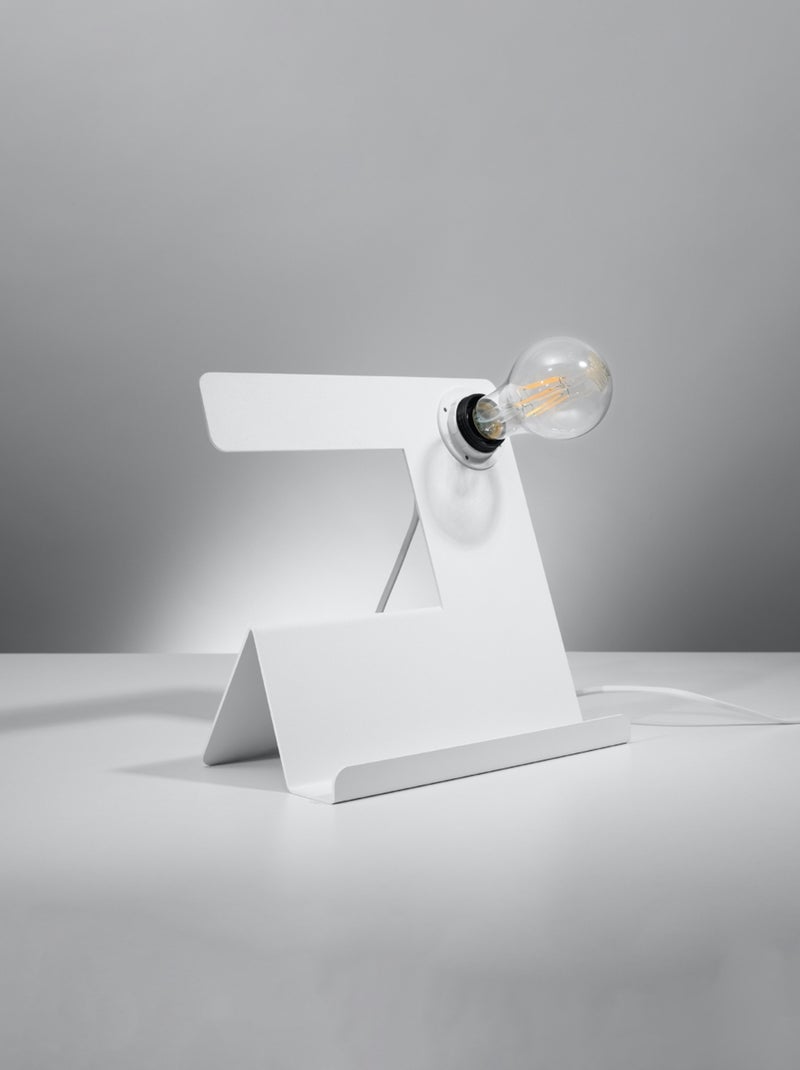 Lampe à poser Acier Blanc E27 1 Incline Blanc - Kiabi