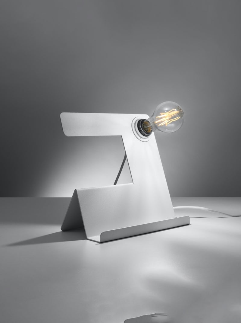 Lampe à poser Acier Blanc E27 1 Incline Blanc - Kiabi