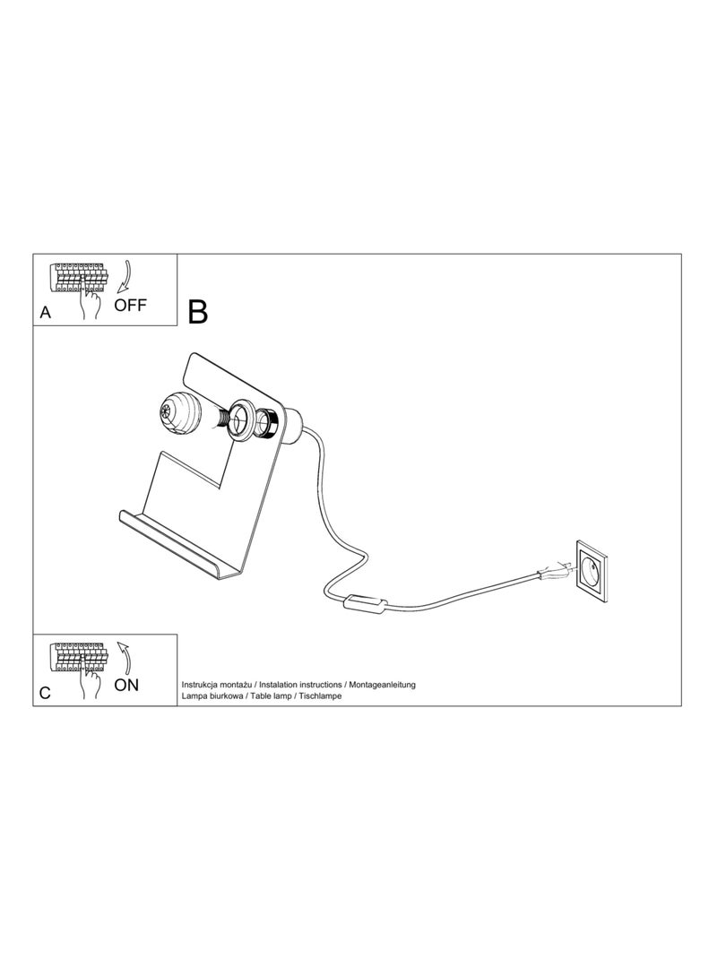 Lampe à poser Acier Blanc E27 1 Incline Blanc - Kiabi