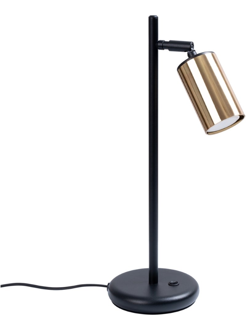 Lampe à poser Acier Or/Noir GU10 1 Winx Jaune - Kiabi