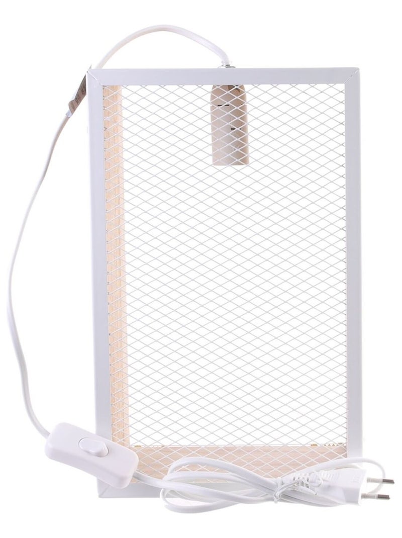 Lampe à poser avec cadre en bois Louise - H. 29 cm Blanc - Kiabi