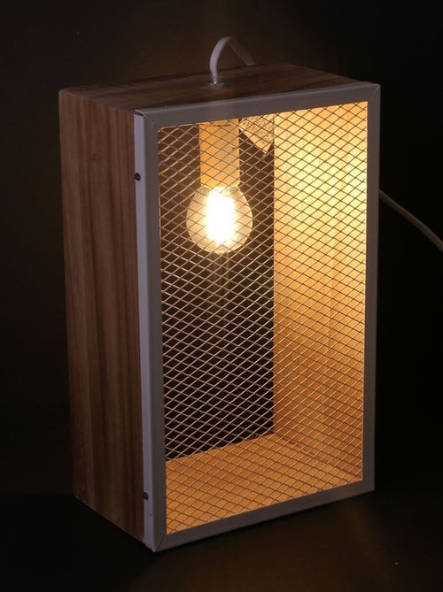 Lampe à poser avec cadre en bois LOUISE - Kiabi