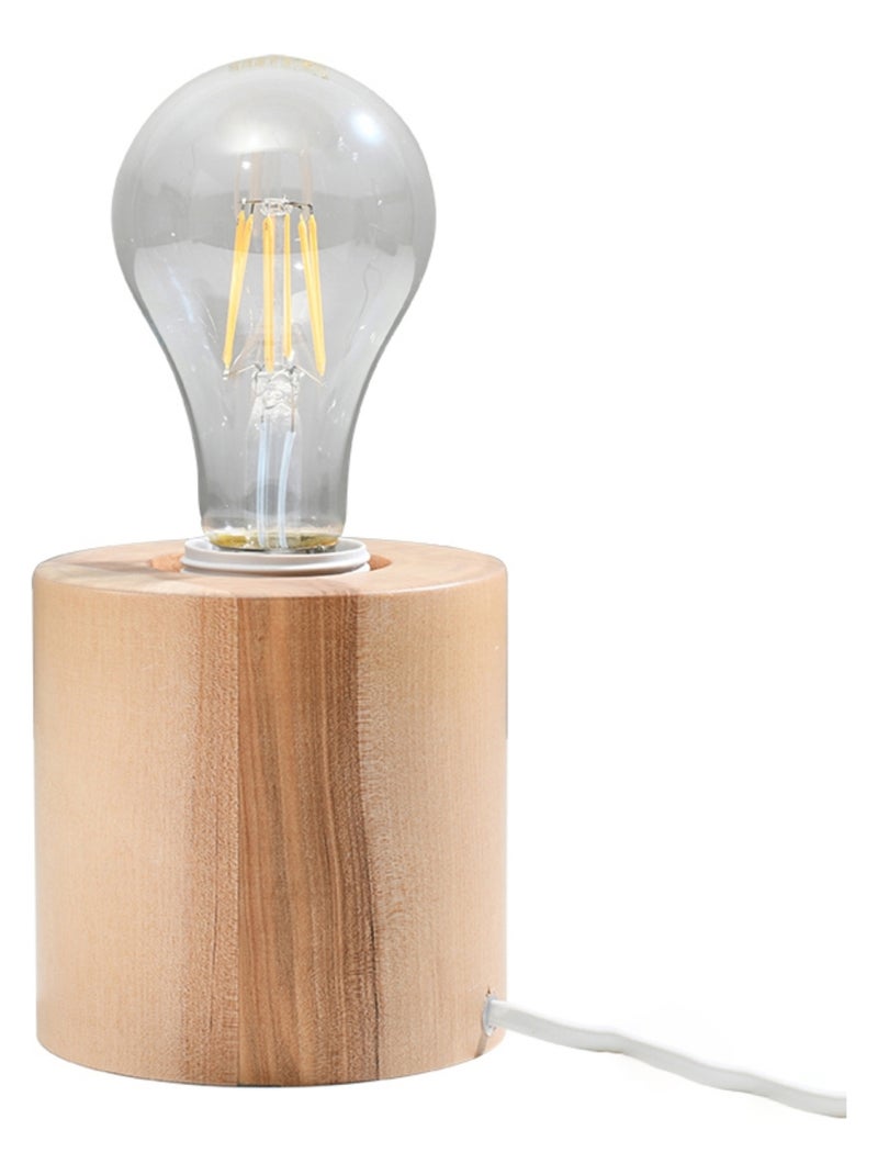 Lampe à poser Bois Bois Naturel E27 1 Salgado Marron - Kiabi