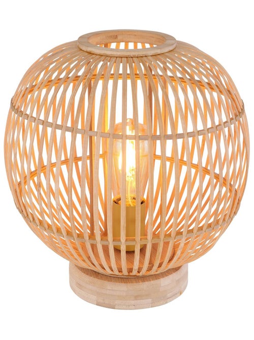 Lampe à poser boule en bambou petit modèle HILDEGARD - Kiabi Lampe à poser boule en bambou petit modèle HILDEGARD - Kiabi