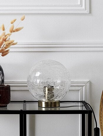 Lampe à poser boule en verre ciselé
