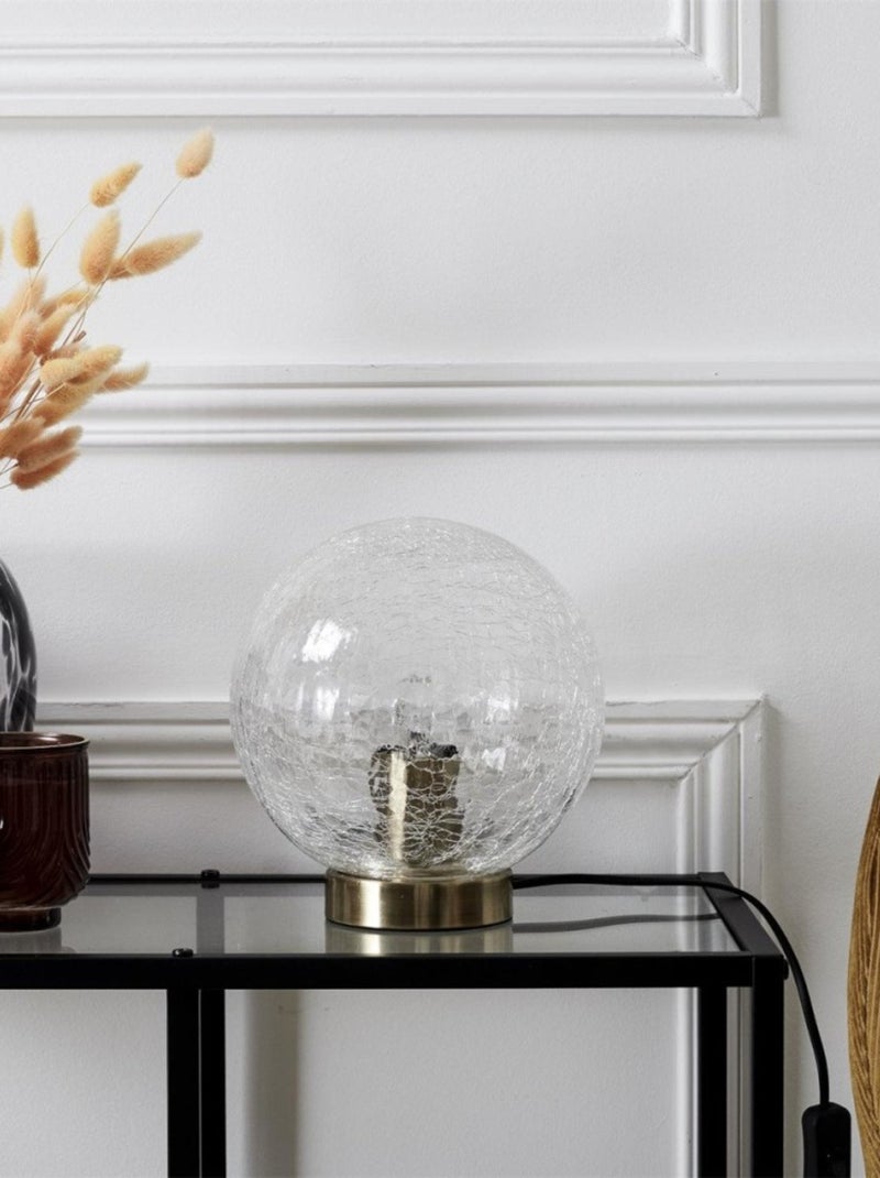 Lampe à poser boule en verre ciselé Transparent - Kiabi