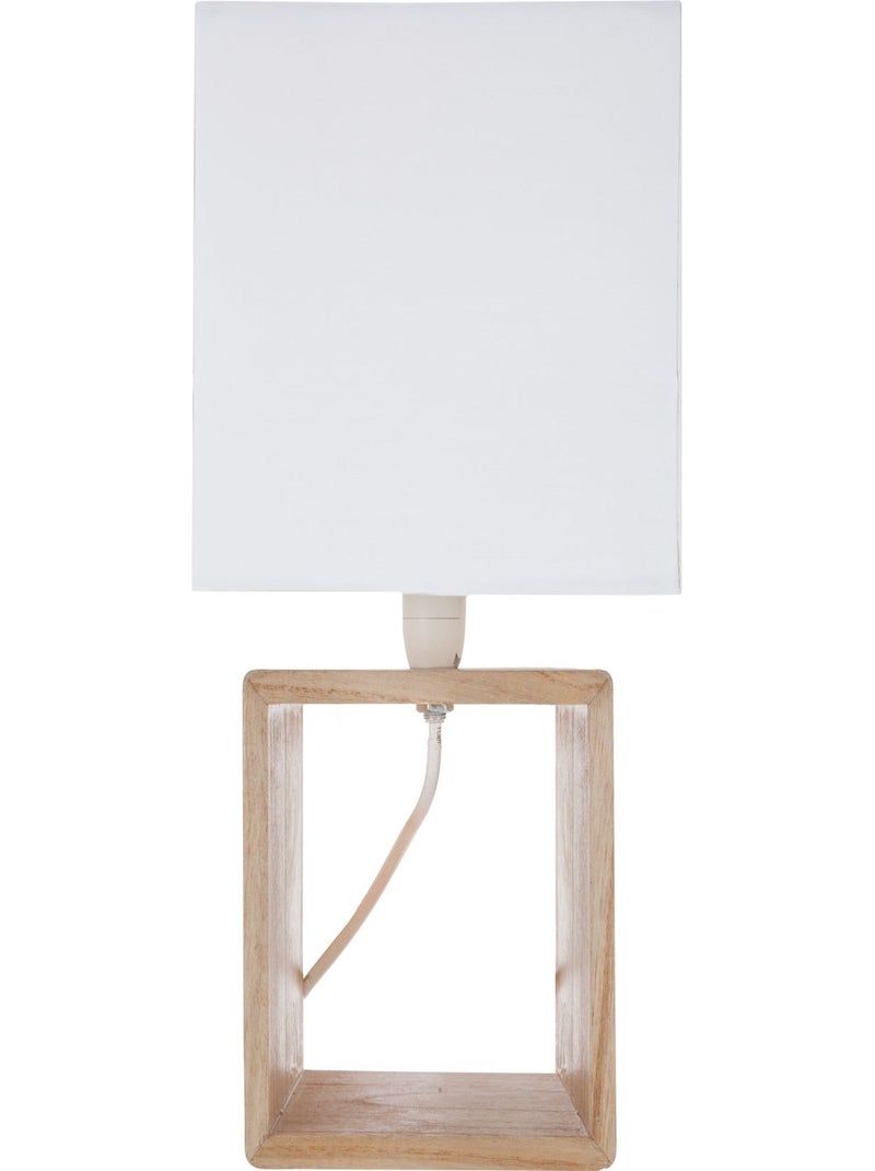 Lampe à poser carrée en bois POJO Blanc - Kiabi