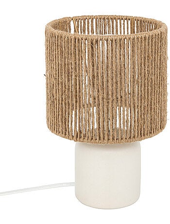 Lampe à poser céramique et chanvre KOBY
