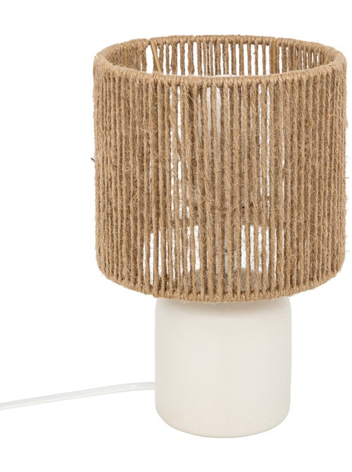 Lampe à poser céramique abat-jour chanvre KOBY - Kiabi