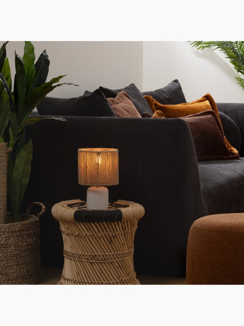 Lampe à poser céramique abat-jour chanvre KOBY - Kiabi