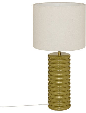 Lampe à poser céramique abat-jour lin VINUS